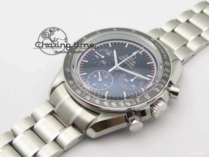 0118 Speedmaster MoonWatch  Apollo 16 Black Dial On SS Bracelet Supportive 8231